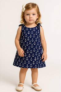 Vestido Infantil GAP — Âncoras Azul-Marinho