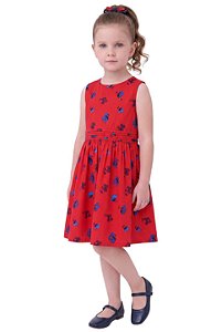 Vestido Infantil Tommy Hilfiger Floral Vermelho
