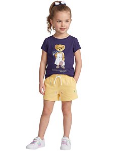 Camiseta Infantil Polo Ralph Lauren Polo Bear Azul-Marinho