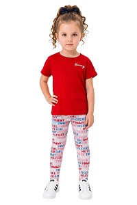 Conjunto Infantil Tommy Hilfiger camiseta e Legging Estampada
