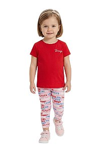Conjunto Infantil Tommy Hilfiger camiseta e Legging Estampada