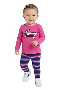 Conjunto Bebê Tommy Hilfiger Camiseta de Manga Longa e Legging