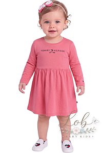 Vestido Bebê M Longa Tommy Hilfiger
