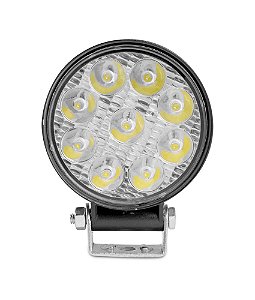 Farol De Milha 9 Leds Off Road Caminhão Jeep 27w Mini