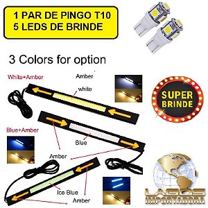 Kit PAR Farol Auxiliar SETA (Cores Variadas) + T10 para Farolete