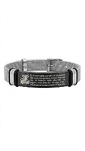 Bracelete Aço Oração de São Jorge (Português)