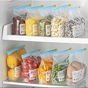 Kit 15 Sacos Herméticos Pra Armazenar Alimentos Reutilizável