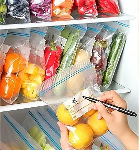 Kit 10 Sacos Herméticos Pra Armazenar Alimentos Reutilizável 10x20