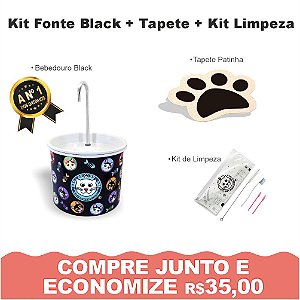 Kit Fonte Black - Bebedouro para Gatos