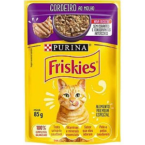 Sachê Friskies para Gatos Adultos sabor Cordeiro ao Molho 85g