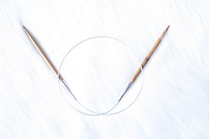 Agulha de trico circular de Bambu (cabo de 80cm)