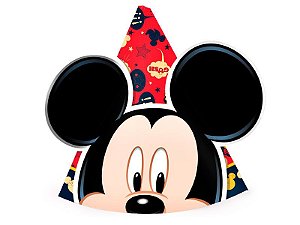 Chapéu de Papel Orelhas Mickey Clássico com 08 Unidades