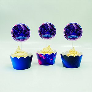 Kit Wrap para Cupcake Gamer - 06 unidades