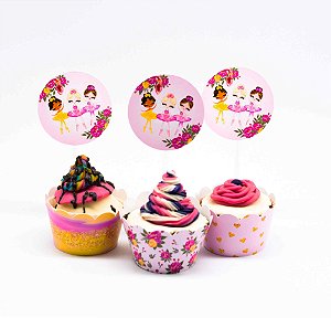 Kit Wrap para Cupcake Bailarina - 06 unidades