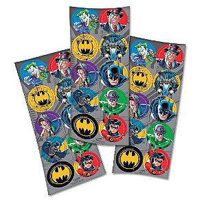 Adesivo decorativo redondo Batman 2016 com 03 cartelas 