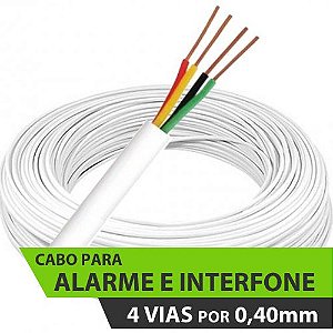 CABO PARA ALARME E INTERFONE - 4 x 40 (4 VIAS DE 0,40MM)