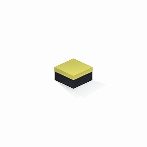 Caixa de presente | Quadrada F Card Canário-Preto 9,0x9,0x6,0