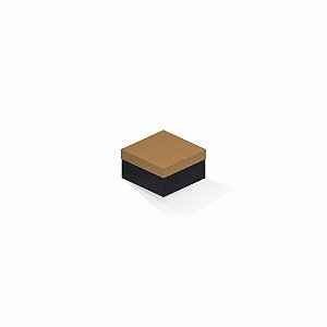 Caixa de presente | Quadrada F Card Ocre-Preto 9,0x9,0x6,0
