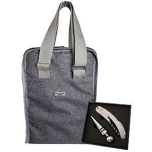 Kit Vinho + Bolsa Térmica Porta Garrafas Presente para Homem