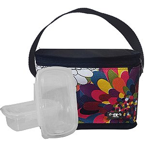 Bolsa Térmica Marmita Com Potes para Refeições Bebidas