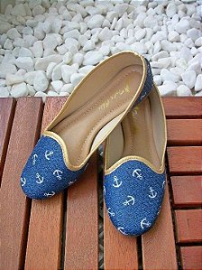 Sapatilha Bico Redondo Jeans Toda Chic Sapatilha Bico Redondo Jeans Toda Chic