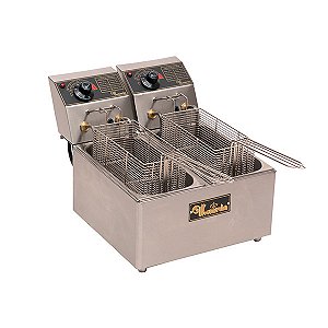 Fritadeira elétrica 08 litros com 02 cubas (4 litros cada)