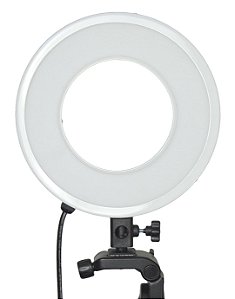 Ring Light BRANCO - Iluminador LED 25w - Luz da Lua - 28cm Diâmetro - Foto e Make