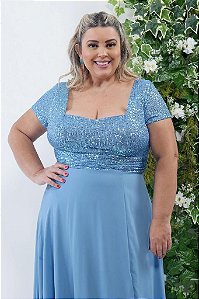 Vestido de Festa Debutante Azul Serenity Longo Bordado Cinderela Aluguel -  Closet - Locação e Venda de Roupas para Festa