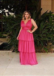 Vestido De Festa Longo Helena Pink Aluguel