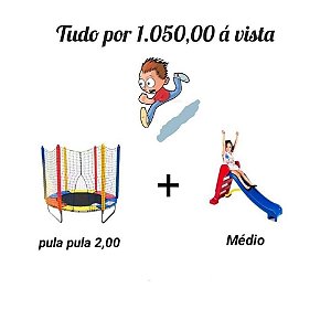 Kit Pula Pula 2m + Escorregador Médio - Priscila Brinquedos - Fábrica e  venda
