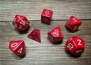 Kit de Dados - Opaque Polyhedral Red/white 7-Die Set - Importado