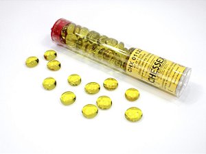 Crystal Yellow Glass Stones Qty 40 or more in 5½" Tube   - Importado