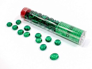 Crystal Dark Green Glass Stones Qty 40 or more in 5½" Tube  - Importado