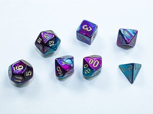 Gemini® Mini-Polyhedral Purple-Teal/gold 7-Die Set - Importado