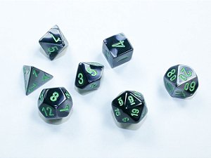 Gemini® Mini-Polyhedral Black-Grey/green 7-Die Set  - Importado