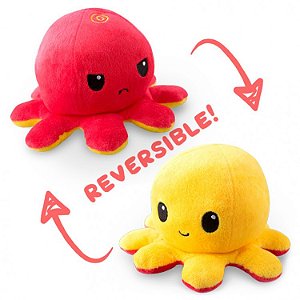 Reversible Octopus Plush: Red & Yellow - Importado