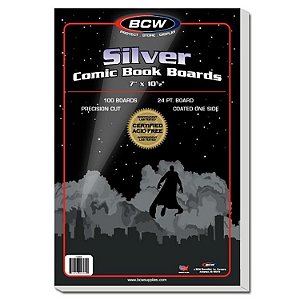 Silver Backer Boards (100) - Plástico para Histórias em Quadrinhos - Importado