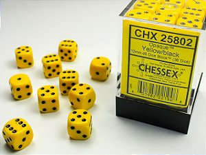 Opaque 12mm d6 Yellow/black Dice Block™ (36 dice)  - Importado