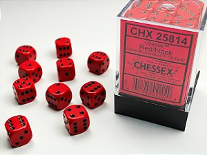 Opaque 12mm d6 Red/black Dice Block™ (36 dice)  - Importado