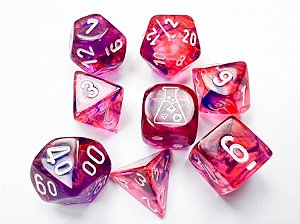 Kit de Dados - Nebula® Polyhedral Black Light Special/white 7-Die Set (with bonus die) - Importado