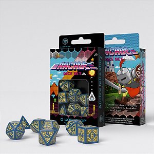 Arcade Blue & yellow Dice Set - Importado