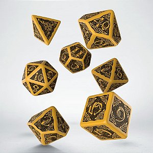 Celtic Yellow & black Dice Set VINTAGE - Importado