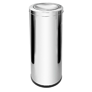Lixeira em Aço Inox 30L com Tampa Meia-Esfera