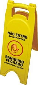 Cavalete Sinalizador 'Banheiro Fechado'