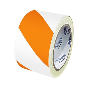 Fita Zebrada para Sinalização Laranja e Branco
