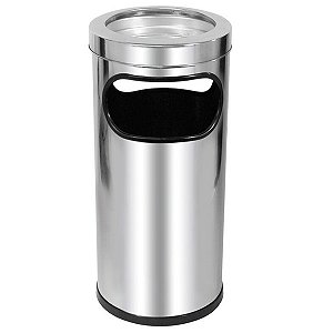 Cinzeiro Lixeira em Aço Inox 22L