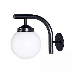 Arandela Globo Clássica Aço e Polietileno 320mm – Blumenau Iluminação
