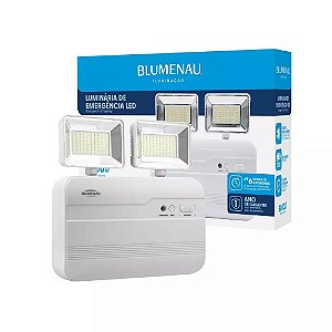 Luminária de Emergência LED 3000 Lúmens Dupla Blumenau – Ilumina até 600m²