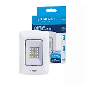Luminária de Emergência LED 4x2 de Embutir Blumenau – Discreta e Segura (100lm)