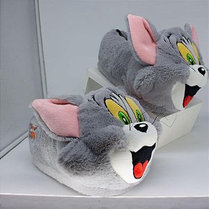 Pantufa 3D Tom - Tom e Jerry - 10071938 Tam:GG;Cor:Cinza